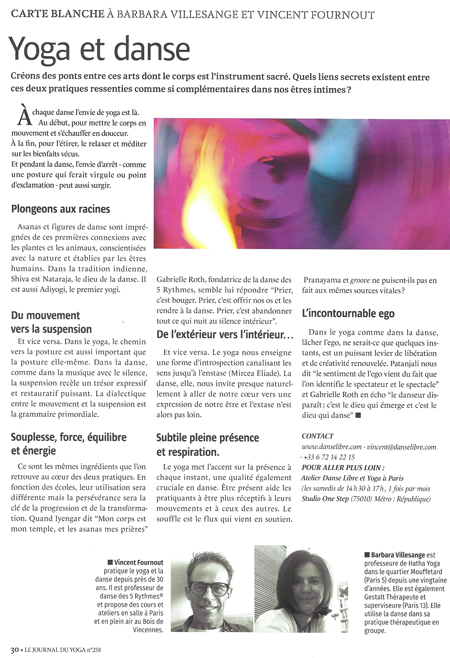 LIENS SECRETS ENTRE YOGA ET DANSE